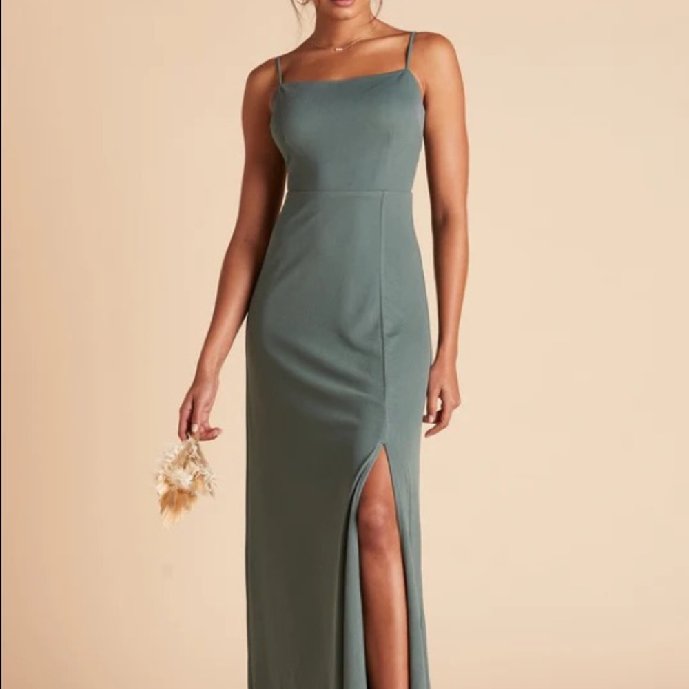 Burst Grey Seaglass Crepe Tie dress XS